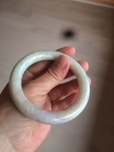 Load image into Gallery viewer, 55.7mm Certified type A 100% Natural sunny green/purple chubby round cut Jadeite bangle N83-8922