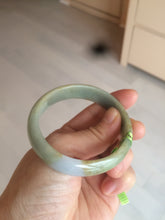 Load image into Gallery viewer, 52.5mm Certified Type A 100% Natural light purple/yellow/green oval Jadeite Jade bangle AJ16-8011