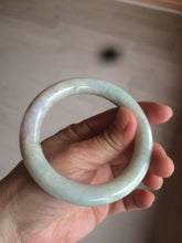 Load image into Gallery viewer, 55.7mm Certified type A 100% Natural sunny green/purple chubby round cut Jadeite bangle N83-8922