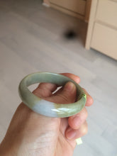 Load image into Gallery viewer, 52.5mm Certified Type A 100% Natural light purple/yellow/green oval Jadeite Jade bangle AJ16-8011