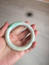 Load image into Gallery viewer, 55.7mm Certified type A 100% Natural sunny green/purple chubby round cut Jadeite bangle N83-8922