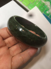 Load image into Gallery viewer, 60.5mm 100% Natural dark green/black nephrite Jade(碧玉)  bangle HF17