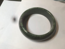 Load image into Gallery viewer, 60.5mm 100% Natural dark green/black nephrite Jade(碧玉)  bangle HF17