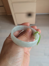 Load image into Gallery viewer, 52.7mm certified Type A 100% Natural white light green/white/black thin Jadeite Jade bangle AJ19-1060