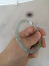 Load image into Gallery viewer, 57.8mm certified Type A 100% Natural icy light green/black super thin Jadeite bangle X70-8416