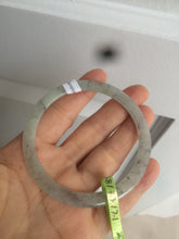 Load image into Gallery viewer, 57.8mm certified Type A 100% Natural icy light green/black super thin Jadeite bangle X70-8416