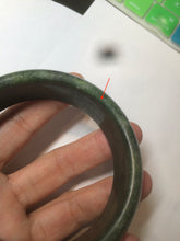 Load image into Gallery viewer, 60.5mm 100% Natural dark green/black nephrite Jade(碧玉)  bangle HF17