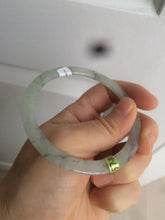 Load image into Gallery viewer, 57.8mm certified Type A 100% Natural icy light green/black super thin Jadeite bangle X70-8416