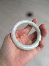 Load image into Gallery viewer, 55.7mm Certified type A 100% Natural sunny green/purple chubby round cut Jadeite bangle N83-8922