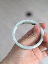 Load image into Gallery viewer, 52mm certified type A100% Natural fresh green floating flowers square Jadeite Jade bangle AC59-8793