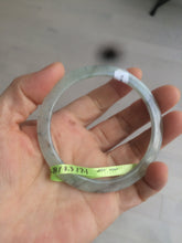 Load image into Gallery viewer, 57.8mm certified Type A 100% Natural icy light green/black super thin Jadeite bangle X70-8416