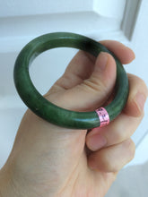 Load image into Gallery viewer, 50.8 mm 100% Natural dark green nephrite Jade (碧玉) bangle R11