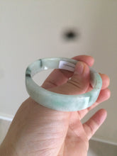Load image into Gallery viewer, 52mm certified type A100% Natural fresh green floating flowers square Jadeite Jade bangle AC59-8793