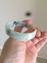Load image into Gallery viewer, 52mm certified type A100% Natural fresh green floating flowers square Jadeite Jade bangle AC59-8793