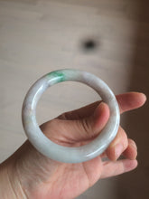 Load image into Gallery viewer, 55.4mm Certified type A 100% Natural sunny green/purple chubby round cut Jadeite bangle N82-8928