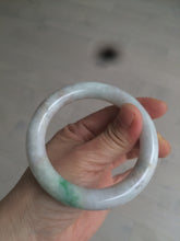 Load image into Gallery viewer, 55.4mm Certified type A 100% Natural sunny green/purple chubby round cut Jadeite bangle N82-8928