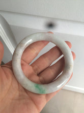 Load image into Gallery viewer, 55.4mm Certified type A 100% Natural sunny green/purple chubby round cut Jadeite bangle N82-8928