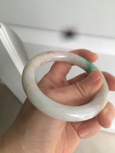 Load image into Gallery viewer, 55.4mm Certified type A 100% Natural sunny green/purple chubby round cut Jadeite bangle N82-8928