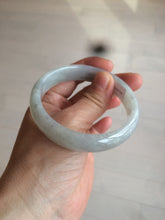 Load image into Gallery viewer, 56.6mm Certified type A 100% Natural watery light green/gray Jadeite Jade bangle J105-7280