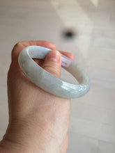 Load image into Gallery viewer, 56.6mm Certified type A 100% Natural watery light green/gray Jadeite Jade bangle J105-7280