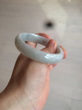Load image into Gallery viewer, 56.6mm Certified type A 100% Natural watery light green/gray Jadeite Jade bangle J105-7280