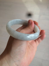 Load image into Gallery viewer, 56.6mm Certified type A 100% Natural watery light green/gray Jadeite Jade bangle J105-7280