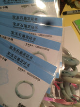 Load image into Gallery viewer, 56mm Type A 100% Natural green/white Jadeite Jade bangle Z15