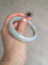 Load image into Gallery viewer, 56.6mm Certified type A 100% Natural watery light green/gray Jadeite Jade bangle J105-7280