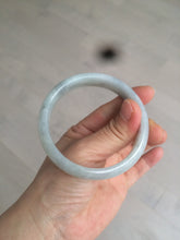 Load image into Gallery viewer, 56.6mm Certified type A 100% Natural watery light green/gray Jadeite Jade bangle J105-7280