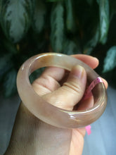 Load image into Gallery viewer, 54.7mm 100% natural icy purple/brown/red Quartzite (jinsi jade, 金丝玉) Golden Silk Jade bangle N77