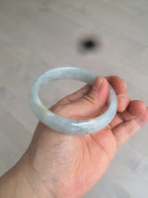 Load image into Gallery viewer, 56.6mm Certified type A 100% Natural watery light green/gray Jadeite Jade bangle J105-7280