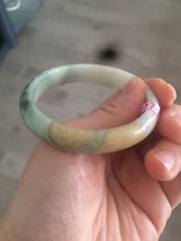 Load image into Gallery viewer, 52.6mm 100% natural Type A green/yellow/white jadeite jade bangle Z16