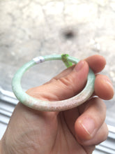 Load image into Gallery viewer, 52mm Certified Type A 100% Natural apple green/brown/red thin(flat) Jadeite Jade bangle L85-7336