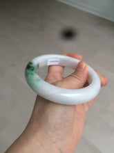 Load image into Gallery viewer, 61.4mm Certified Type A 100% Natural green/white Jadeite Jade bangle AT4-0656