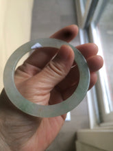 Load image into Gallery viewer, 54.9mm certified Type A 100% Natural icy green/white super thin Jadeite bangle Q33-0414