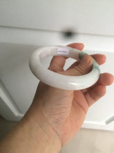 Load image into Gallery viewer, 61.4mm Certified Type A 100% Natural green/white Jadeite Jade bangle AT4-0656