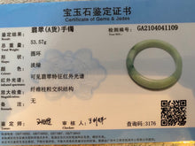 Load image into Gallery viewer, 54.9mm certified type A 100% Natural white/green jadeite jade bangle B74-1109