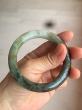Load image into Gallery viewer, 54.5mm Type A 100% Natural dark green and white Jadeite Jade bangle AR67-4812