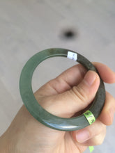 Load image into Gallery viewer, 52mm Certified Type A 100% Natural blue/dark green/black super thin Jadeite Jade bangle X62-7339