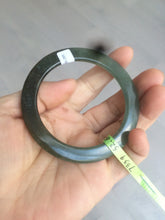 Load image into Gallery viewer, 52mm Certified Type A 100% Natural blue/dark green/black super thin Jadeite Jade bangle X62-7339