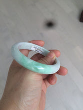 Load image into Gallery viewer, 55.5 mm Certified type A 100% Natural sunny green/white (白底青)/purple Jadeite bangle H160-1843