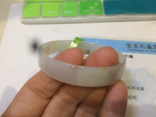 Load image into Gallery viewer, 51.5mm certified Type A 100% Natural white with yellow floating flowers thin jadeite jade bangle R83-4972
