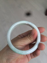Load image into Gallery viewer, 55.5 mm Certified type A 100% Natural sunny green/white (白底青)/purple Jadeite bangle H160-1843
