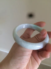 Load image into Gallery viewer, 55.5 mm Certified type A 100% Natural sunny green/white (白底青)/purple Jadeite bangle H160-1843