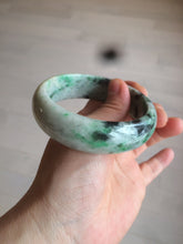 Load image into Gallery viewer, 58mm Certified Type A 100% Natural light sunny green/dark green Jadeite Jade bangle J102-4120