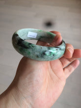 Load image into Gallery viewer, 58mm Certified Type A 100% Natural light sunny green/dark green Jadeite Jade bangle J102-4120