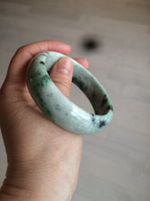 Load image into Gallery viewer, 58mm Certified Type A 100% Natural light sunny green/dark green Jadeite Jade bangle J102-4120