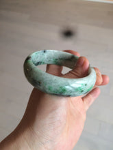 Load image into Gallery viewer, 58mm Certified Type A 100% Natural light sunny green/dark green Jadeite Jade bangle J102-4120
