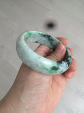 Load image into Gallery viewer, 58mm Certified Type A 100% Natural light sunny green/dark green Jadeite Jade bangle J102-4120