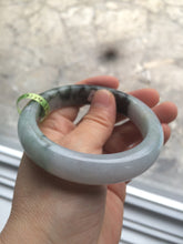 Load image into Gallery viewer, 58.5mm certificated Type A 100% Natural green/white Jadeite Jade bangle L86-1287